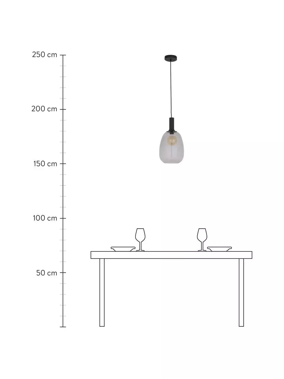 Nordlux Kleine Pendelleuchte Alton aus Glas, Ø 23 x H 43 cm 5 Nordlux Kleine Pendelleuchte Alton aus Glas, Ø 23 x H 43 cm – Bild 3