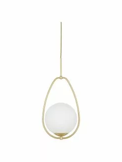 Searchlight Kleine Pendelleuchte Avalon aus Opalglas, Ø 23 x H 51 cm