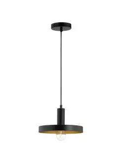 Kleine Pendelleuchte Garni in Schwarz, Ø 25 x H 15 cm -Leuchten Verkaufsladen Kleine Pendelleuchte Garni in Schwarz 2