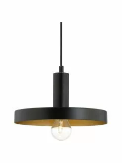Kleine Pendelleuchte Garni in Schwarz, Ø 25 x H 15 cm