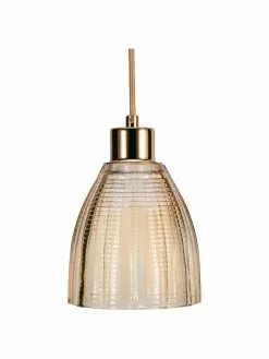 Pauleen Kleine Pendelleuchte Gleaming Gold aus Glas, Ø 13 x H 14 cm