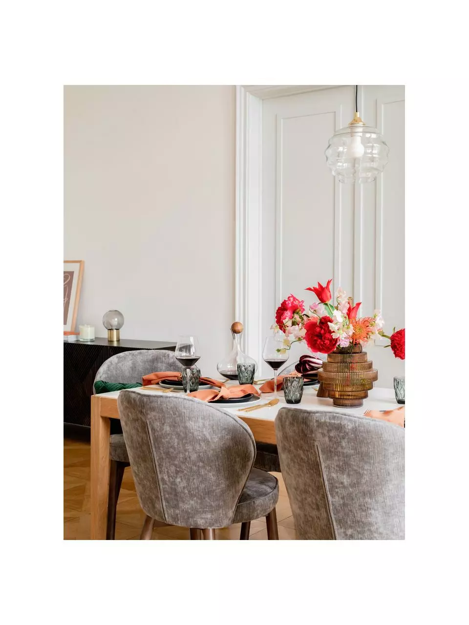 Westwing Collection Kleine Pendelleuchte Irina aus gewelltem Glas, Ø 22 x H 19 cm 5 Westwing Collection Kleine Pendelleuchte Irina aus gewelltem Glas, Ø 22 x H 19 cm – Bild 3