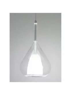 Fabas Luce Kleine Pendelleuchte Lila aus Glas, Ø 20 x H 35 cm -Leuchten Verkaufsladen Kleine Pendelleuchte Lila aus Glas 5