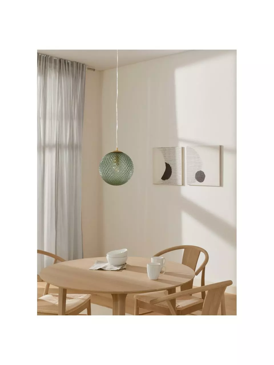 Westwing Collection Kleine Pendelleuchte Lorna aus Glas, Ø 25 cm 4 Westwing Collection Kleine Pendelleuchte Lorna aus Glas, Ø 25 cm – Bild 2