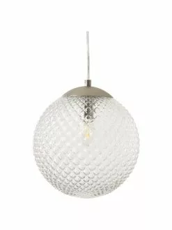 Westwing Collection Kleine Pendelleuchte Lorna aus Glas, Ø 25 cm