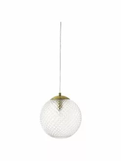 Westwing Collection Kleine Pendelleuchte Lorna aus Glas, Ø 25 cm