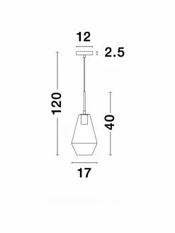 Kleine Pendelleuchte Prisma aus Glas, Ø 17 x H 40 cm -Leuchten Verkaufsladen Kleine Pendelleuchte Prisma aus Glas 1