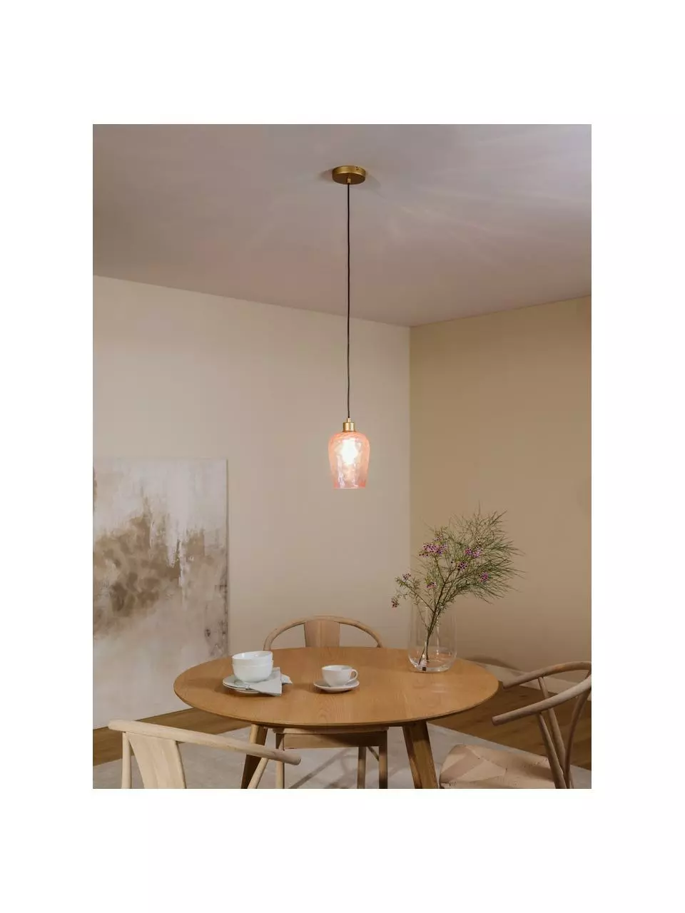 Westwing Collection Kleine Pendelleuchte Rania in Rosa, Ø 14 x H 20 cm 7 Westwing Collection Kleine Pendelleuchte Rania in Rosa, Ø 14 x H 20 cm – Bild 5