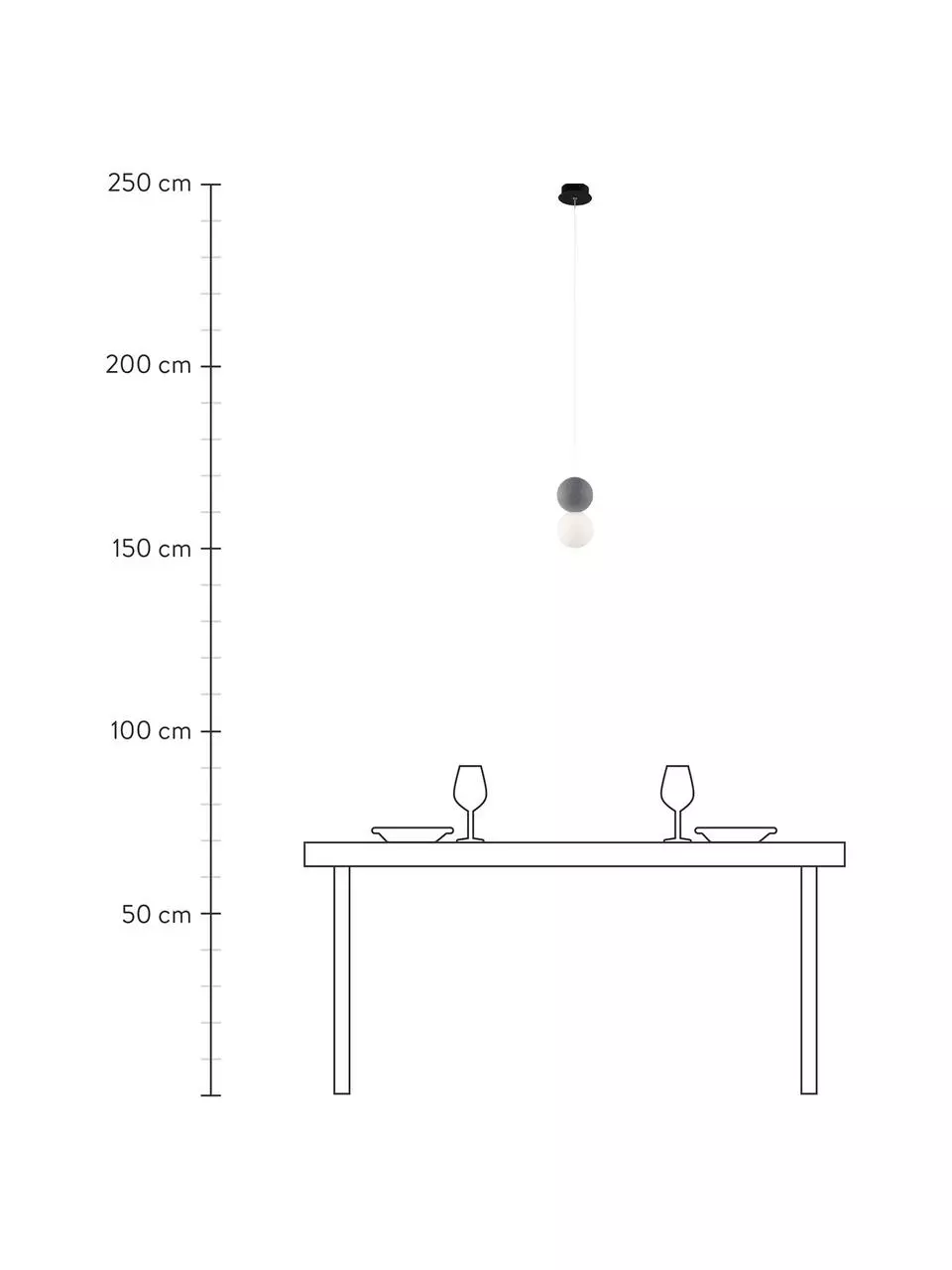 Kleine Pendelleuchte Zero aus Glas und Beton, Ø 10 x H 20 cm 6 Kleine Pendelleuchte Zero aus Glas und Beton, Ø 10 x H 20 cm – Bild 4