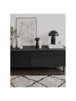 Westwing Collection Kleine Retro-Tischlampe Walter in Schwarz, Ø 25 x H 33 cm -Leuchten Verkaufsladen Kleine Retro Tischlampe Walter in Schwarz 2