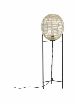 Westwing Collection Kleine Stehlampe Wasa aus Rattan, Ø 34 x H 110 cm