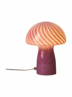 Bahne Kleine Tischlampe Mushroom aus Glas in Rosa, Ø 19 x H 23 cmNur noch wenige verfügbar -Leuchten Verkaufsladen Kleine Tischlampe Mushroom aus Glas in Rosa 2