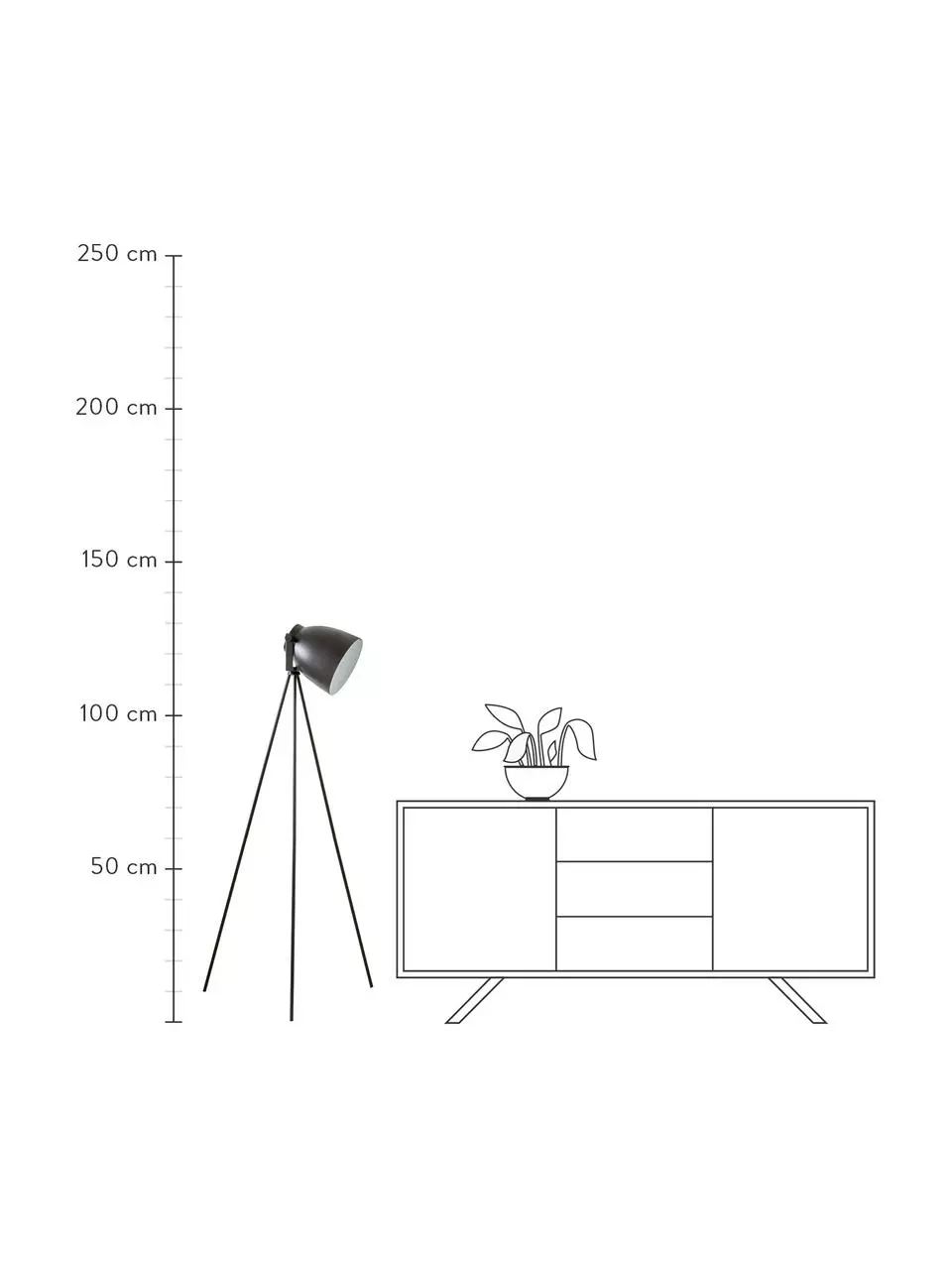 Westwing Collection Kleine Tripod Leselampe Studio, Ø 58 x H 130 cm 5 Westwing Collection Kleine Tripod Leselampe Studio, Ø 58 x H 130 cm – Bild 3