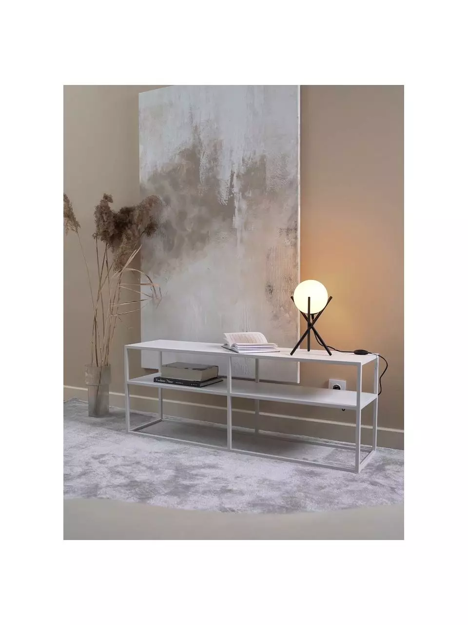 Westwing Collection Kleine Tripod Tischlampe Erik mit Glasschirm, Ø 15 x H 33 cm 5 Westwing Collection Kleine Tripod Tischlampe Erik mit Glasschirm, Ø 15 x H 33 cm – Bild 3