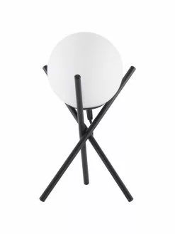 Westwing Collection Kleine Tripod Tischlampe Erik mit Glasschirm, Ø 15 x H 33 cm