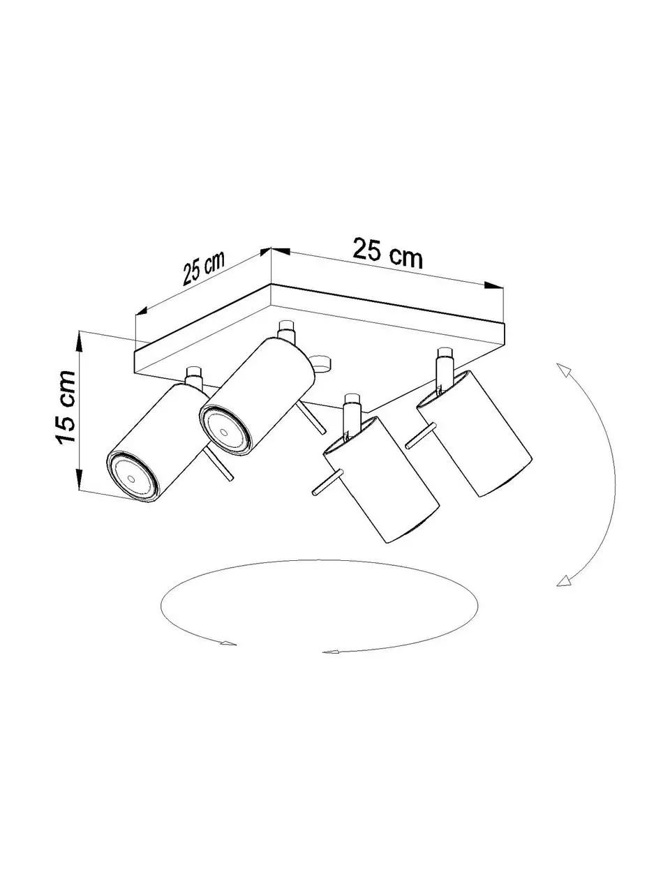 Kleiner Deckenstrahler Etna in Chrom, B 25 x H 15 cmNur noch wenige verfügbar 6 Kleiner Deckenstrahler Etna in Chrom, B 25 x H 15 cmNur noch wenige verfügbar – Bild 4