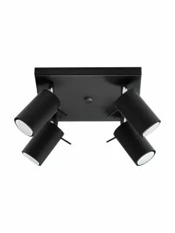 Kleiner Deckenstrahler Etna in Schwarz, B 25 x H 15 cm