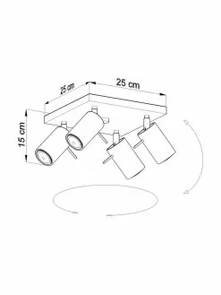 Kleiner Deckenstrahler Etna in Schwarz, B 25 x H 15 cm -Leuchten Verkaufsladen Kleiner Deckenstrahler Etna in Schwarz 4