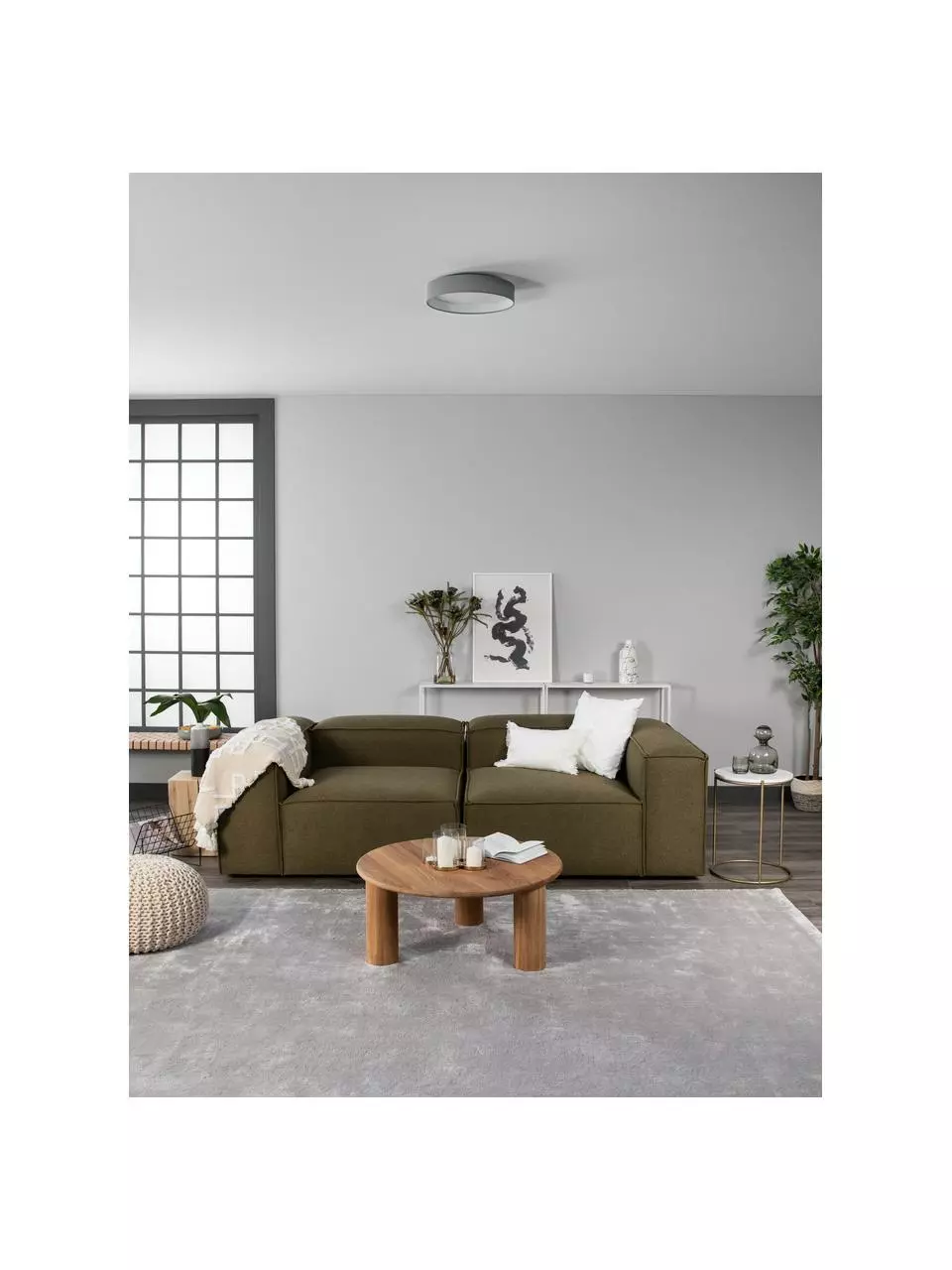 Westwing Collection LED-Deckenleuchte Helen in Grau, Ø 35 x H 7 cm 4 Westwing Collection LED-Deckenleuchte Helen in Grau, Ø 35 x H 7 cm – Bild 2