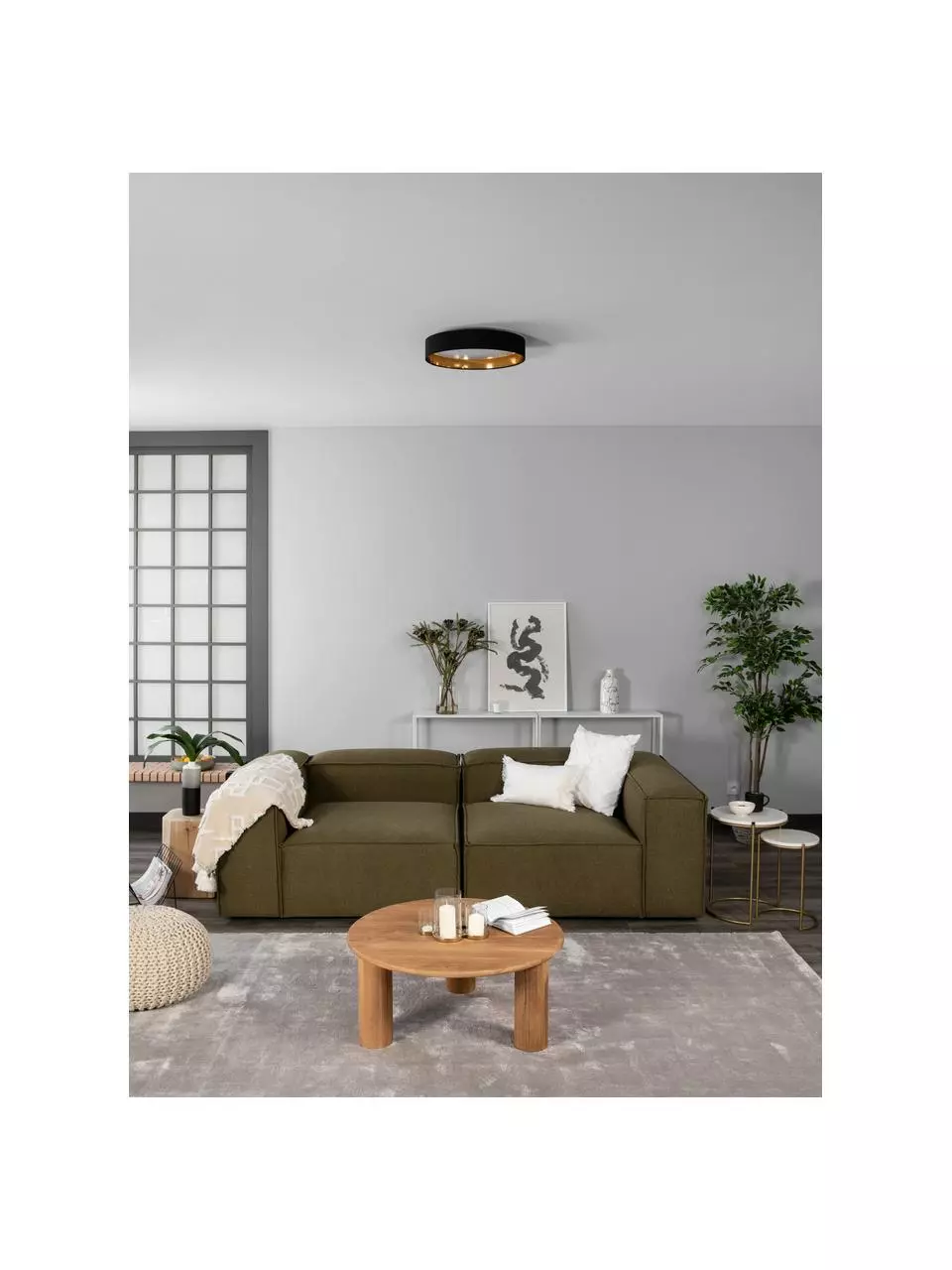 Westwing Collection LED-Deckenleuchte Mallory in Schwarz, Ø 41 x H 10 cm 4 Westwing Collection LED-Deckenleuchte Mallory in Schwarz, Ø 41 x H 10 cm – Bild 2