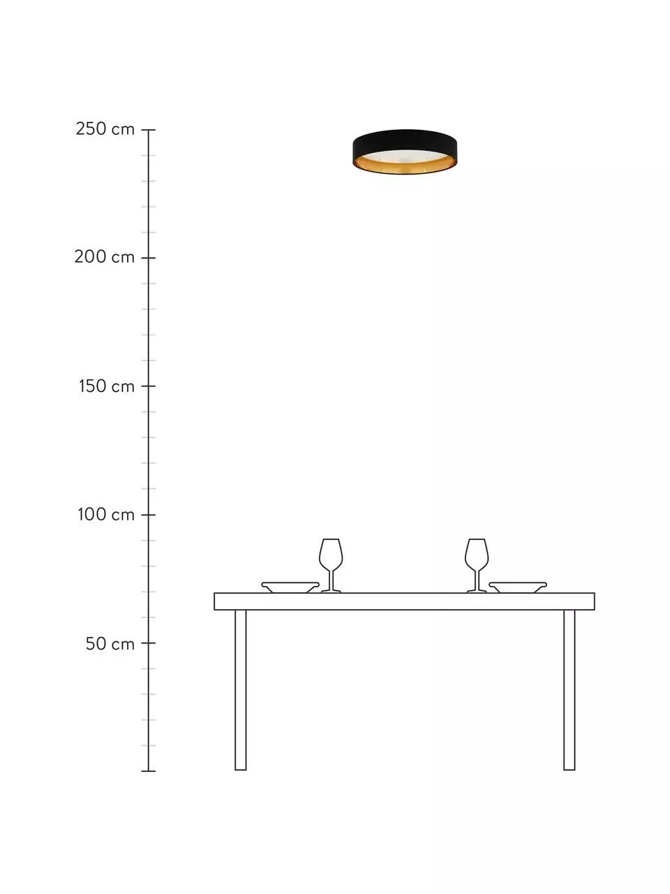 Westwing Collection LED-Deckenleuchte Mallory in Schwarz, Ø 41 x H 10 cm 5 Westwing Collection LED-Deckenleuchte Mallory in Schwarz, Ø 41 x H 10 cm – Bild 3
