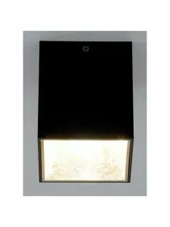 Westwing Collection LED-Deckenspot Marty in Schwarz-Gold mit Antik-Finish, B 10 x H 12 cm -Leuchten Verkaufsladen LED Deckenspot Marty in Schwarz Gold mit Antik Finish 8
