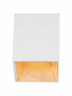 Westwing Collection LED-Deckenspot Marty in Weiß-Gold mit Antik-Finish, B 10 x H 12 cm