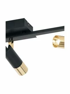 Westwing Collection LED-Deckenstrahler Bobby in Schwarz-Gold, B 66 x H 13 cm -Leuchten Verkaufsladen LED Deckenstrahler Bobby in Schwarz Gold 11