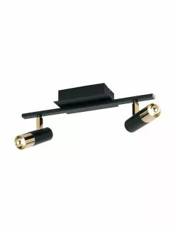 Westwing Collection LED-Deckenstrahler Bobby in Schwarz-Gold, B 47 x H 13 cm