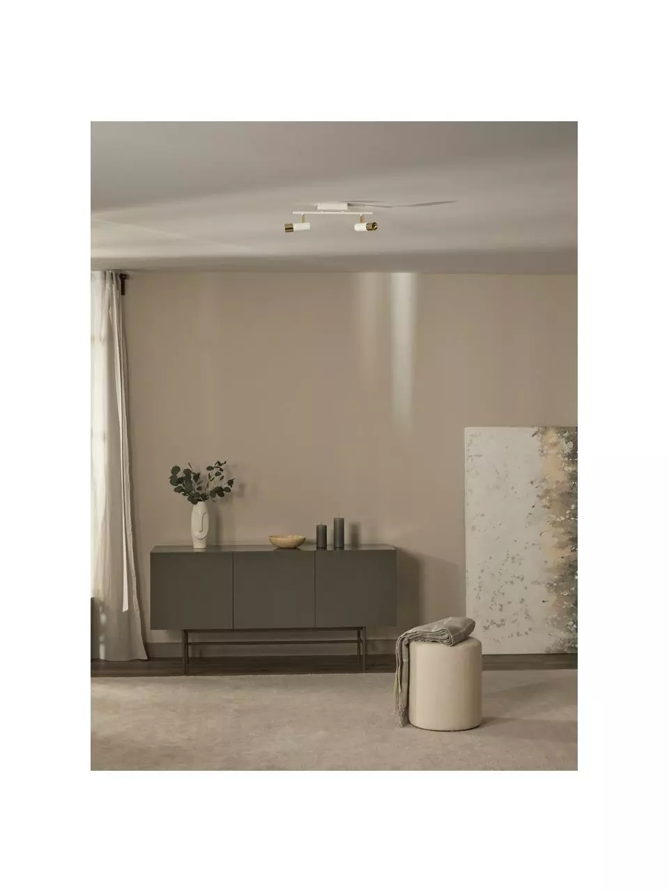 Westwing Collection LED-Deckenstrahler Bobby in Weiß-Gold, B 47 x H 13 cm 5 Westwing Collection LED-Deckenstrahler Bobby in Weiß-Gold, B 47 x H 13 cm – Bild 3