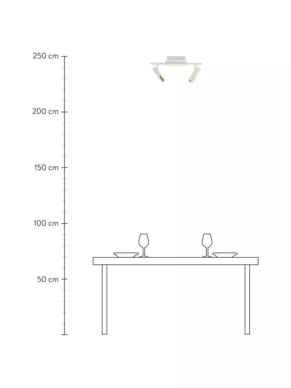 Westwing Collection LED-Deckenstrahler Bobby in Weiß-Gold, B 47 x H 13 cm 6 Westwing Collection LED-Deckenstrahler Bobby in Weiß-Gold, B 47 x H 13 cm – Bild 4