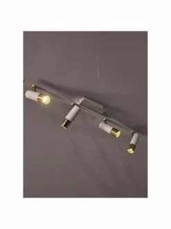 Westwing Collection LED-Deckenstrahler Bobby in Weiß-Gold, B 86 x H 13 cm -Leuchten Verkaufsladen LED Deckenstrahler Bobby in Weiss Gold 5