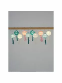LED-Lichterkette Jolly Tassel, 185 cm, 10 Lampions, L 185 cm -Leuchten Verkaufsladen LED Lichterkette Jolly Tassel 185 cm 10 Lampions 12