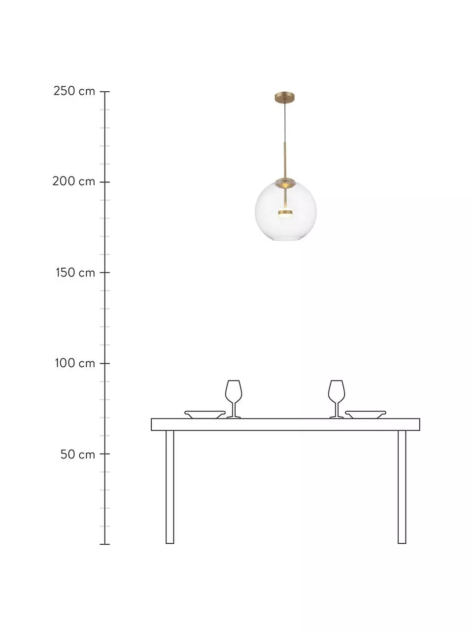 LED-Pendelleuchte Cometa aus Glas, Ø 35 x H 35 cm 4 LED-Pendelleuchte Cometa aus Glas, Ø 35 x H 35 cm – Bild 2