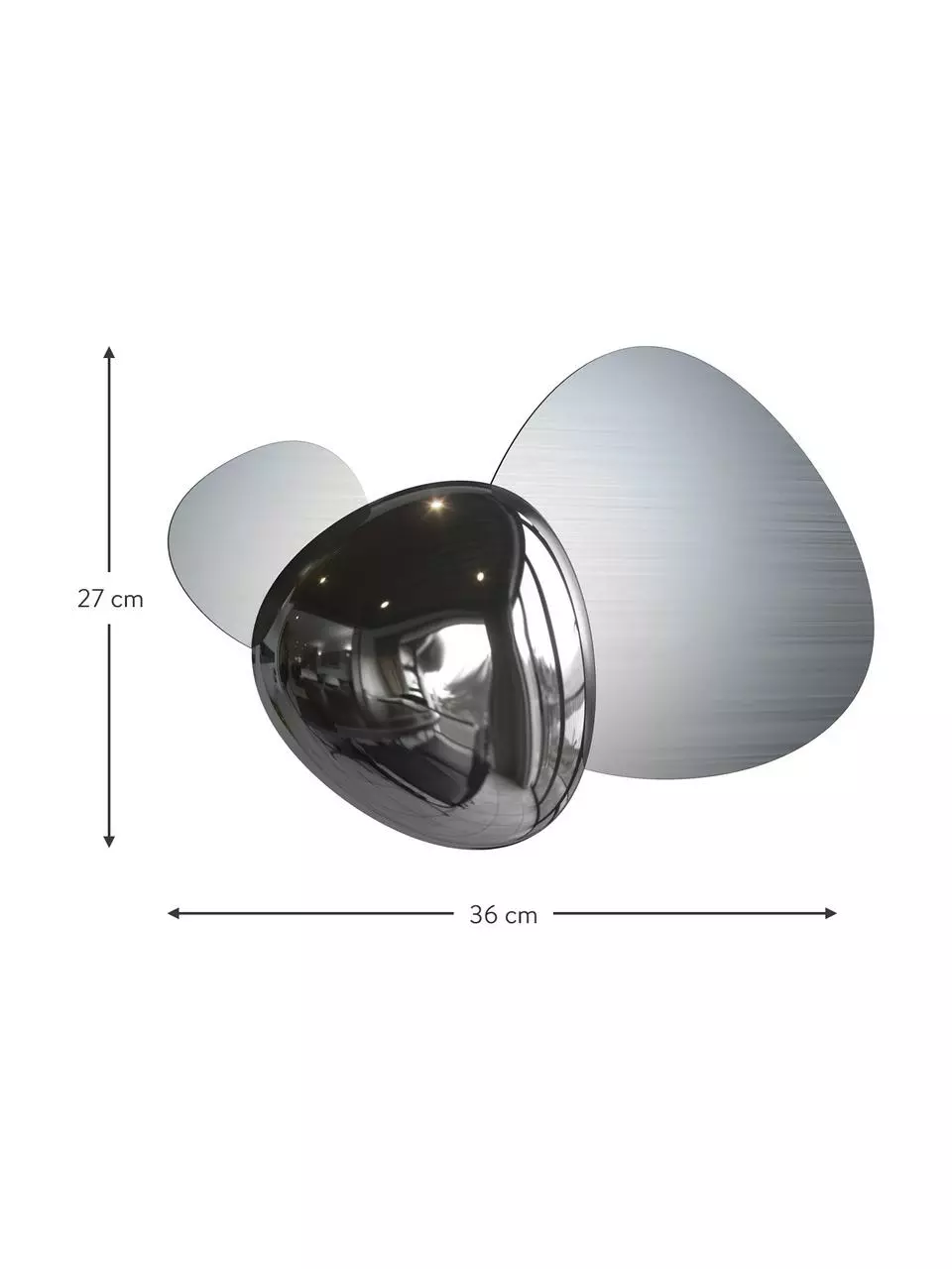 LED-Wandleuchte Jack-Stone in Silber, B 36 x T 7 cm 5 LED-Wandleuchte Jack-Stone in Silber, B 36 x T 7 cm – Bild 3