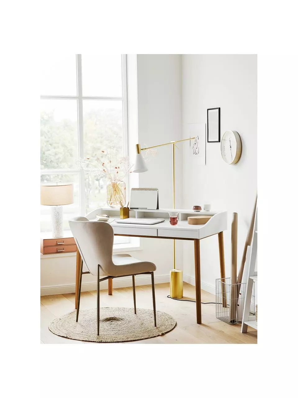 Westwing Collection Leselampe Sia in Weiß-Gold, T 60 x H 162 cm 4 Westwing Collection Leselampe Sia in Weiß-Gold, T 60 x H 162 cm – Bild 2