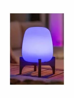 Mobile Dimmbare Außentischlampe Palmy mit Bambusfuß und Farbwechsel, Ø 20 x H 26 cmNur noch wenige verfügbar -Leuchten Verkaufsladen Mobile Dimmbare Aussentischlampe Palmy mit Bambusfuss und Farbwechsel 3