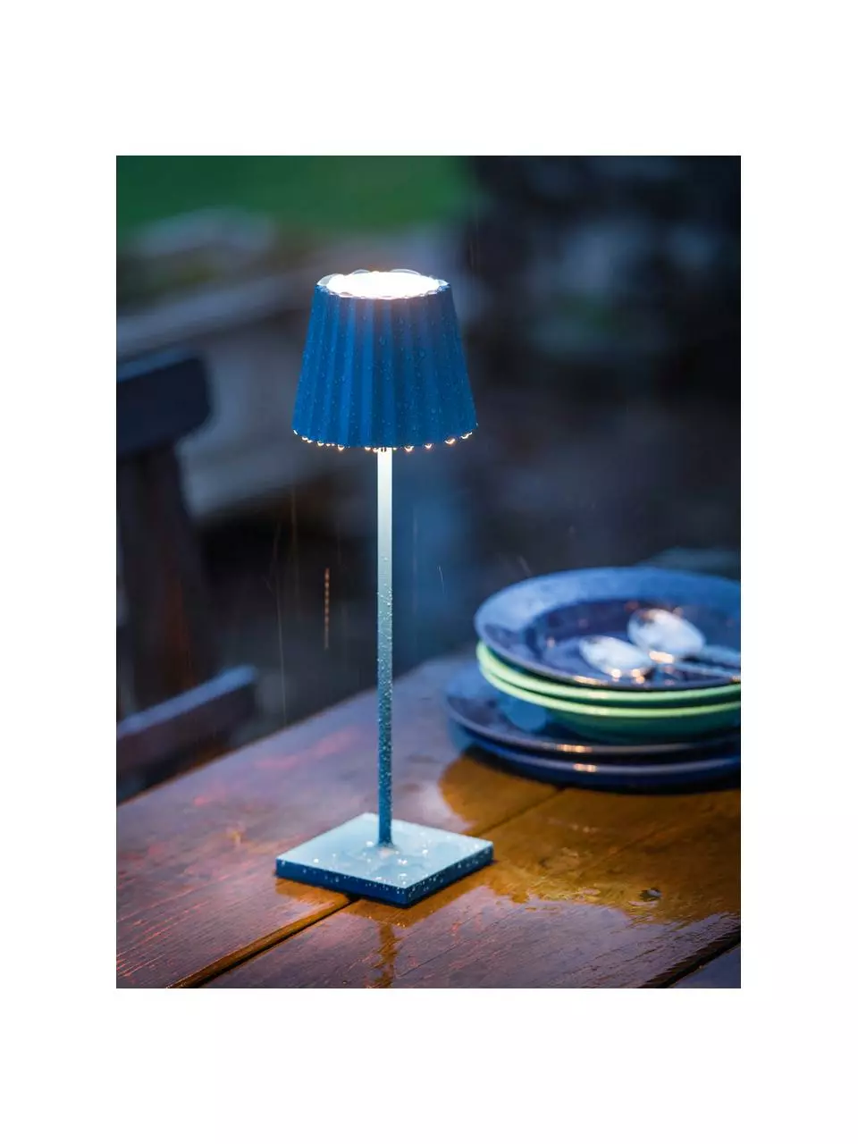 Sompex Mobile Dimmbare Außentischlampe Trellia in Blau, Ø 12 x H 38 cm 4 Sompex Mobile Dimmbare Außentischlampe Trellia in Blau, Ø 12 x H 38 cm – Bild 2