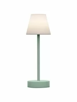 Mobile Dimmbare LED-Außentischlampe Lola mit Touch-Funktion in Mint, Ø 11 x H 32 cm