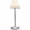 Mobile Dimmbare LED-Außentischlampe Lola mit Touch-Funktion in Silberfarben, Ø 11 x H 32 cm -Leuchten Verkaufsladen Mobile Dimmbare LED Aussentischlampe Lola mit Touch Funktion in Silberfarben