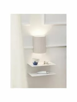 Westwing Collection Moderne Wandleuchte Hilko in Beige, B 19 x H 25 cm -Leuchten Verkaufsladen Moderne Wandleuchte Hilko in Beige 2