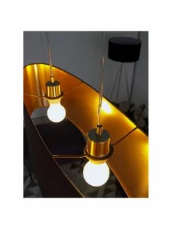 Ovale Pendelleuchte Jamie mit Gold-Dekor, B 78 x H 22 cm 11 Ovale Pendelleuchte Jamie mit Gold-Dekor, B 78 x H 22 cm -Leuchten Verkaufsladen Ovale Pendelleuchte Jamie mit Gold Dekor 3