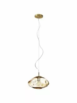 Westwing Collection Pendelleuchte Amora aus champagnerfarbenem Glas, Ø 35 x H 20 cm -Leuchten Verkaufsladen Pendelleuchte Amora aus champagnerfarbenem Glas 2