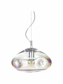 Westwing Collection Pendelleuchte Amora aus irisierendem Glas, Ø 35 x H 20 cm