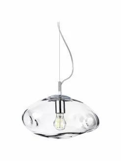 Westwing Collection Pendelleuchte Amora aus transparentem Glas, Ø 35 x H 20 cm