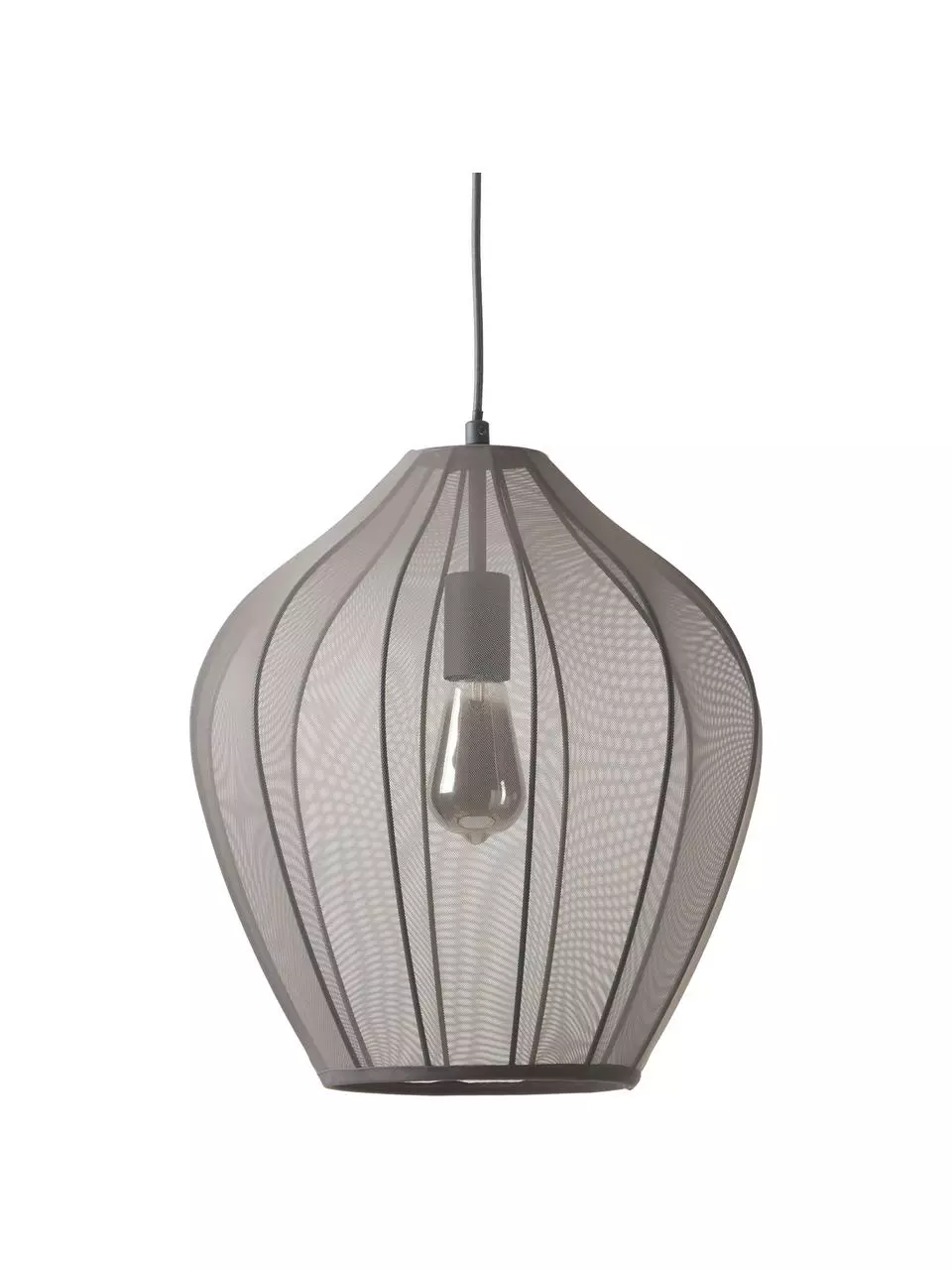 Westwing Collection Pendelleuchte Beau aus Netzstoff in Grau, Ø 40 x H 40 cm 3 Westwing Collection Pendelleuchte Beau aus Netzstoff in Grau, Ø 40 x H 40 cm