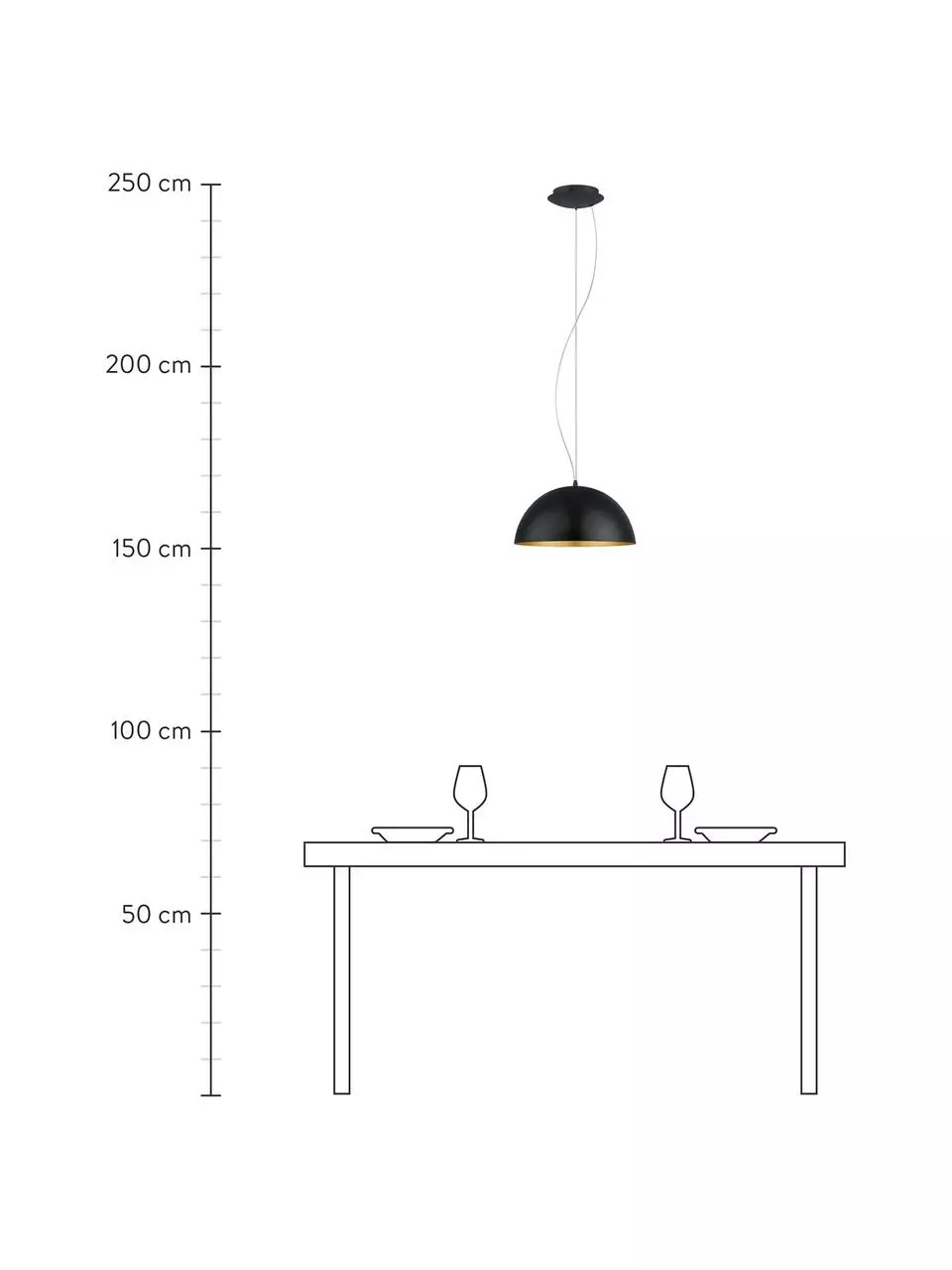 Westwing Collection Pendelleuchte Brad mit Gold-Dekor, Ø 38 x H 18 cm 6 Westwing Collection Pendelleuchte Brad mit Gold-Dekor, Ø 38 x H 18 cm – Bild 4