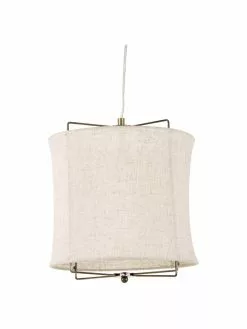 Westwing Collection Pendelleuchte Clouds aus Leinen in Beige, Ø 30 x H 30 cm