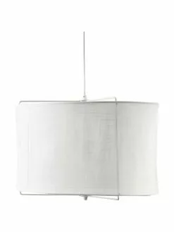 Westwing Collection Pendelleuchte Clouds aus Leinen in Weiß, Ø 50 x H 29 cm