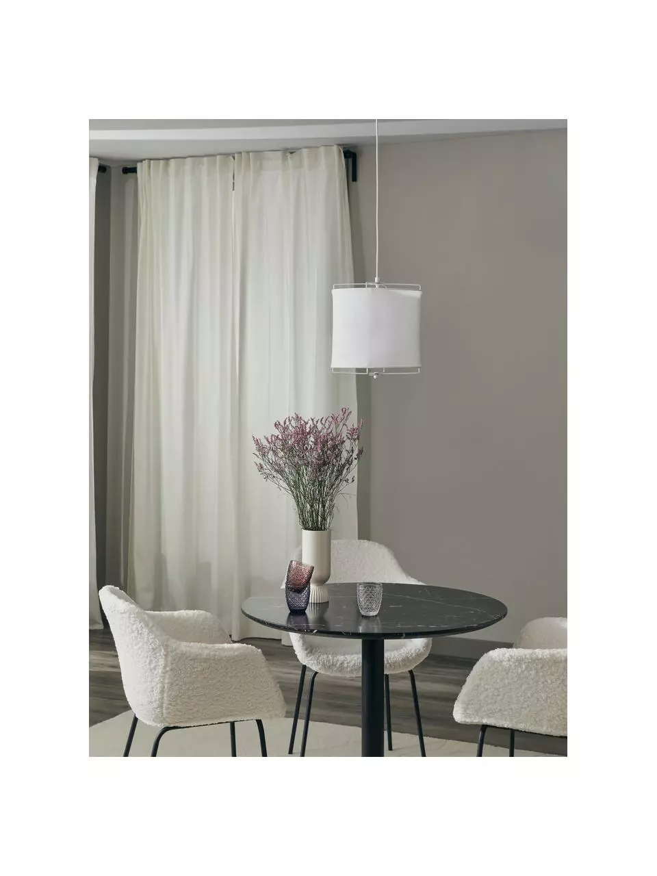 Westwing Collection Pendelleuchte Clouds aus Leinen in Weiß, Ø 30 x H 30 cm 5 Westwing Collection Pendelleuchte Clouds aus Leinen in Weiß, Ø 30 x H 30 cm – Bild 3